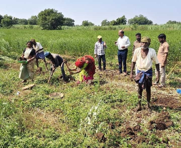 గౌసాబాద్ తండాలో ఫాం పాండ్ పనులు ప్రారంభం - Udayam