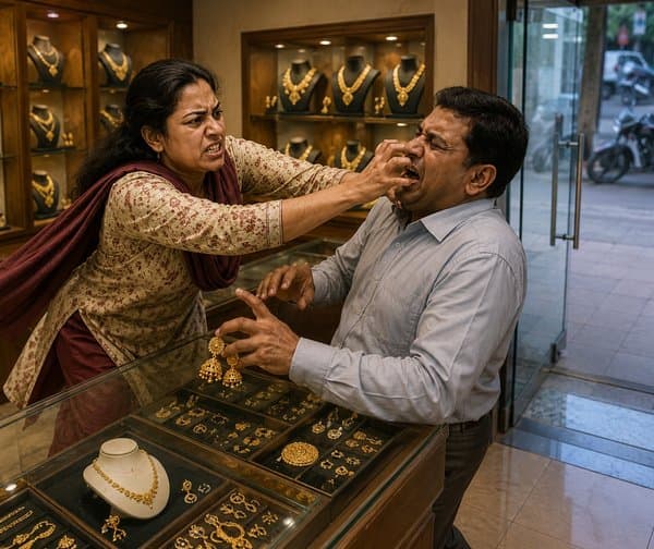గోర్లతో రక్కి.. నగల దుకాణంలో చోరీ!