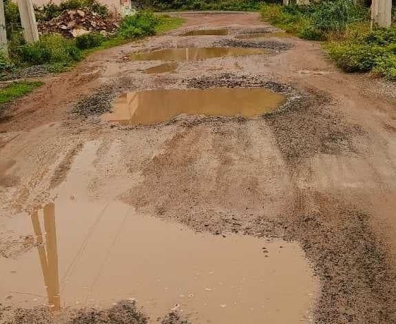 తాతిరెడ్డిపాలెంలో దెబ్బతిన్న రహదారితో ఇక్కట్లు - Udayam
