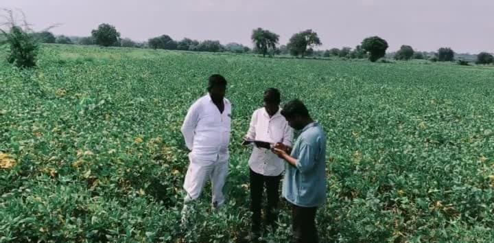 రైతుల భూముల్లో వ్యవసాయ అధికారుల సర్వే