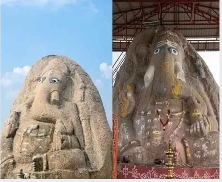 ఆవంచ గుండు గణపతికి ఆలయం కరువు - Udayam