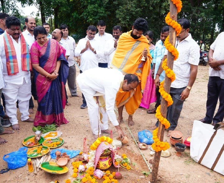 జింఖానా మైదానంలో దుర్గామాత మండపానికి భూమిపూజ - Udayam