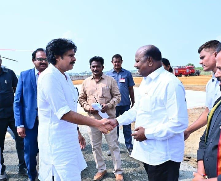ఉప ముఖ్యమంత్రికి ఘన స్వాగతం పలికిన జనసేన ఎమ్మల్యే - Udayam