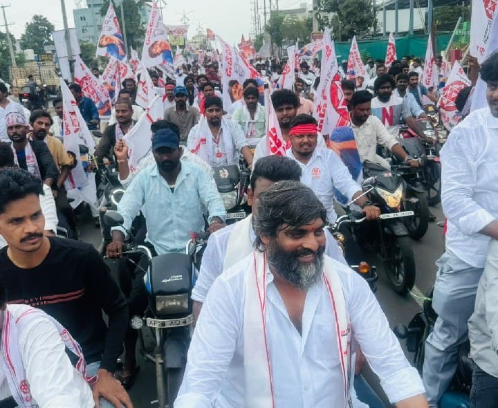 జనసేన తెలంగాణ శంఖారావం సభకు ముందు భారీ బైక్ ర్యాలీ - Udayam