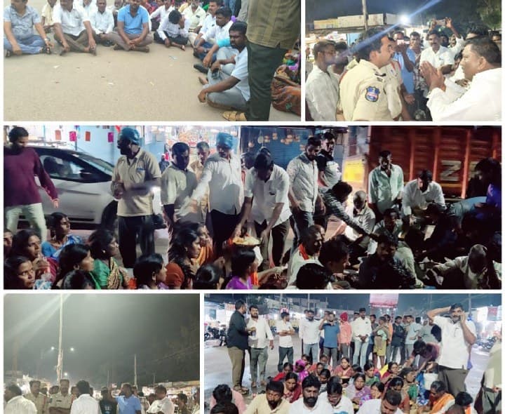 బస్టాండ్ వద్ద బైఠాయించిన్న భూ బాధితులను అరెస్టు చేసిన పోలీసులు - Udayam