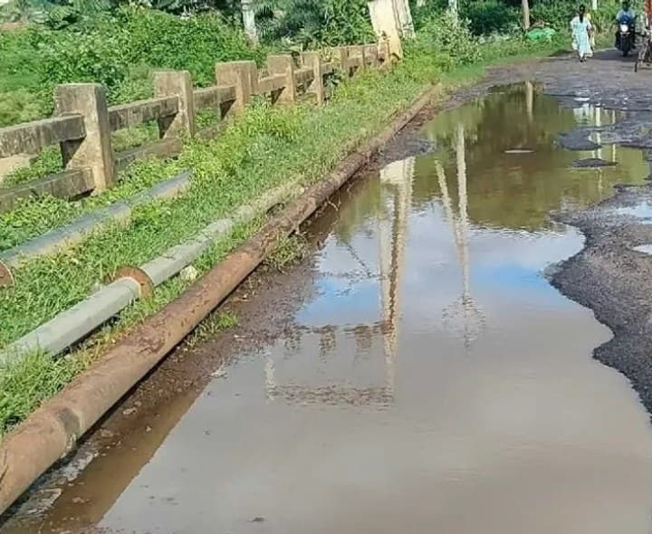 ప్రమాదకరంగా వంతెనపై ప్రయాణం - Udayam