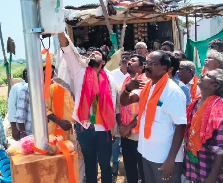 నర్సింగాపురంలో హైమాస్ట్ లైట్లు ప్రారంభం - Udayam
