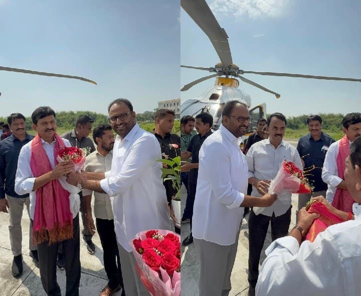 నిర్మల్ రాష్ట్ర మంత్రులకు స్వాగతం పలికిన కూచాడి శ్రీహరి రావు - Udayam