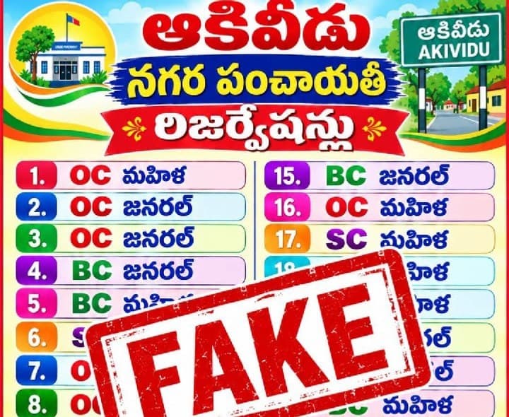 ఆకివీడు నకిలీ రిజర్వేషన్ల జాబితా పై కమిషనర్ స్పష్టత - Udayam