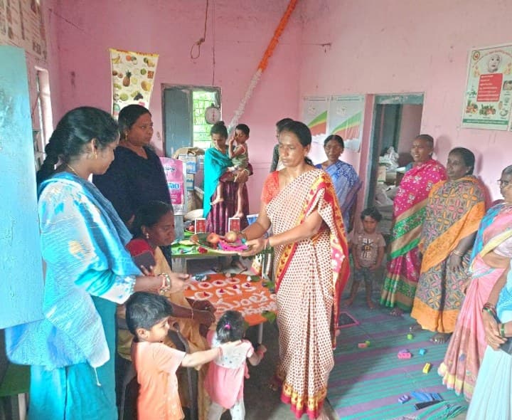 గోవిందుపల్లి అంగన్వాడీ కేంద్రంలో పోషణ మాసం - Udayam