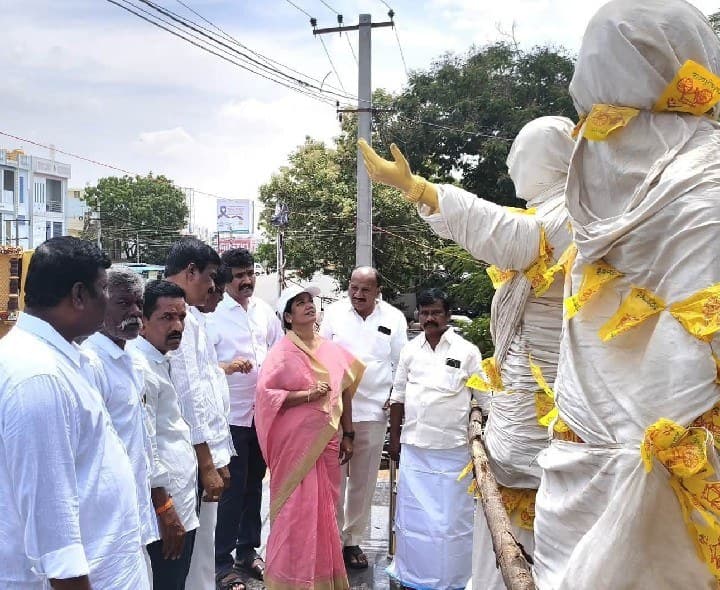 విగ్రహాల ఆవిష్కరణ ఏర్పాట్లు పనుల పరిశీలన - Udayam