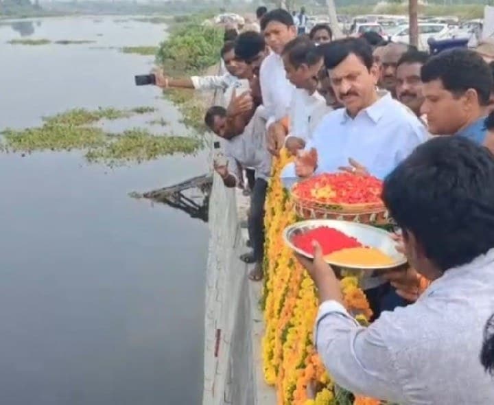 పాలేరు వాగుపై చెక్ డ్యామ్ ప్రారంభించిన మంత్రి - Udayam