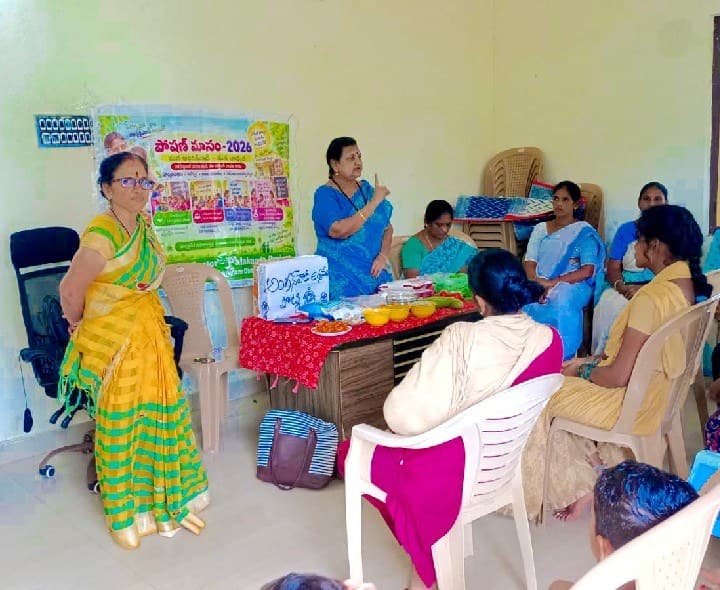 పొట్లి గ్రామంలో పోషణ మాసం మరియు అంగన్వాడి ఉత్సవములు - Udayam