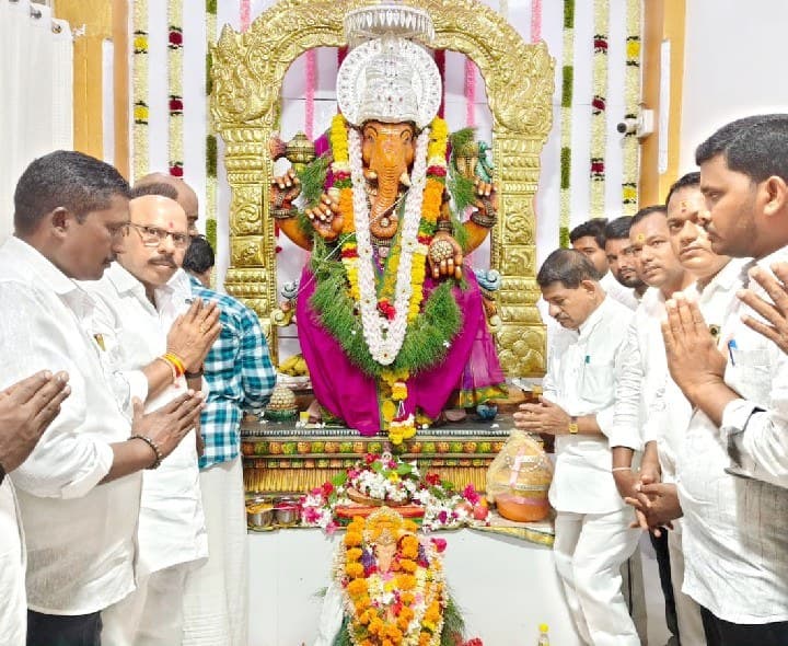 అబ్దుల్లాపూర్ మాటే గాం గ్రామాలలో జన్మదిన కర్ర గణపతి లకు పూజలు - Udayam