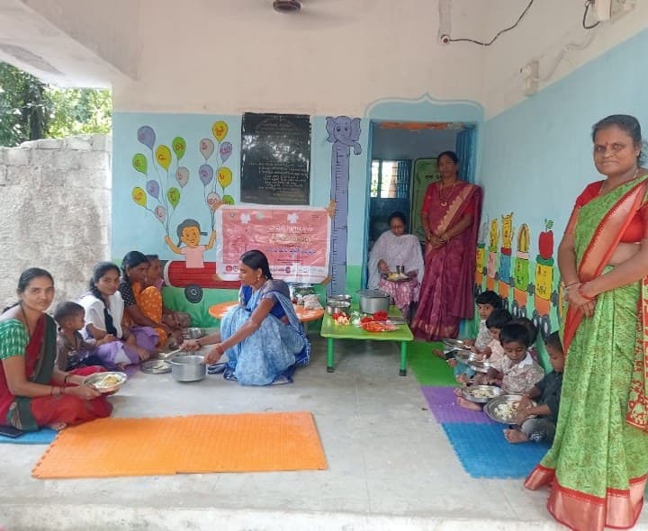 రంగపేట అంగన్వాడీ కేంద్రంలో పోషణ మాసం - Udayam