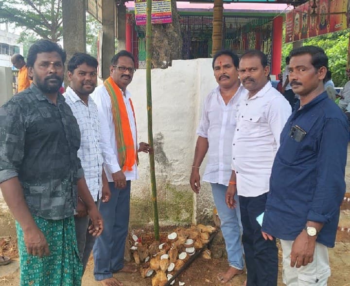 జగపతినగరం అభయ దుర్గ గుడిలో రాట ముహూర్తం - Udayam