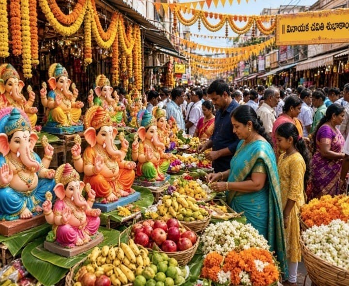 పండగ ఎఫెక్ట్.. మార్కెట్లలో సందడి - Udayam