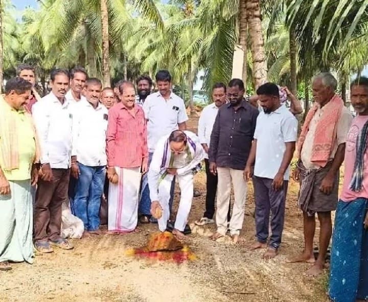 దారపువానిపేటలో సీసీ రోడ్డు, డ్రెయిన్ పనులకు శంకుస్థాపన - Udayam